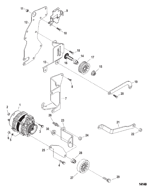 Alternator and Brackets (Delco)