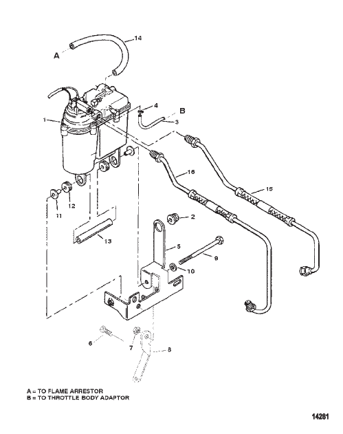 Vapor Separator Tank And Fuel Lines