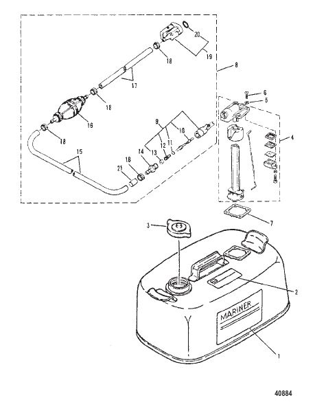 FUEL TANK (M-019156/ML-318600/E-104326/EL-409501 and Up)