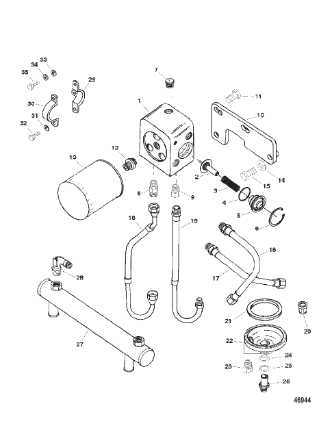 OIL COOLER, OIL FILTER AND ADAPTOR