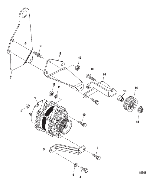 ALTERNATOR AND BRACKETS (DELCO)