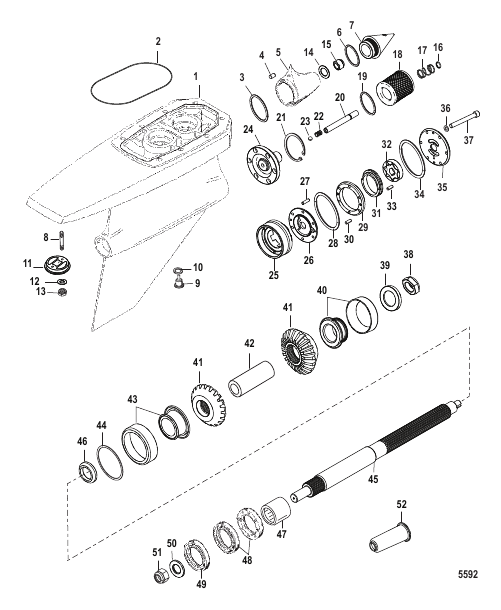 Gear Housing Dry Sump Six/NXT6 SSM-Propshaft