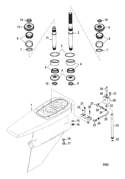 Gear Housing Dry Sump Six/NXT6 SSM-Driveshaft