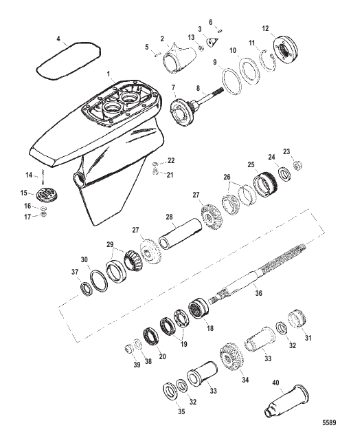 Gear Housing Wet-Sump SSM VI-Propshaft (Pre-1998)