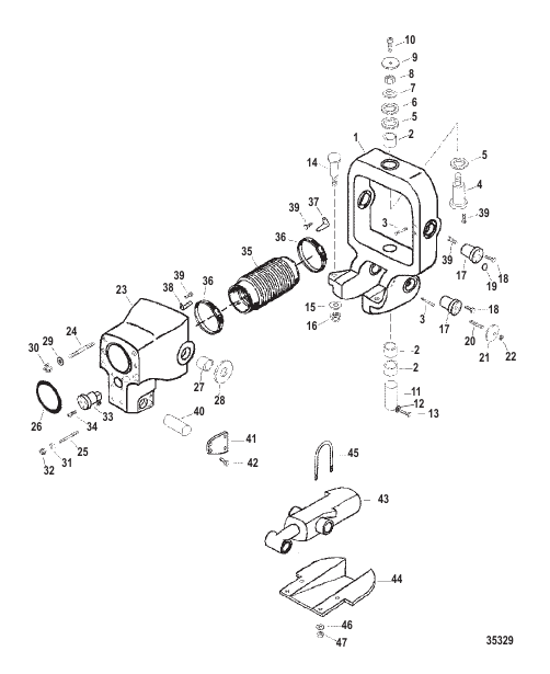 Gimbal Ring/Bell Housing Wet Sump W/O Trim Sensor(Pre-1998)