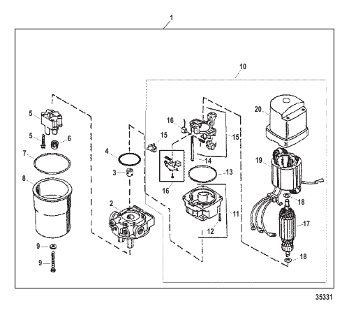 Trim Pump Component (Wet-Sump) Design I (Pre-1998)
