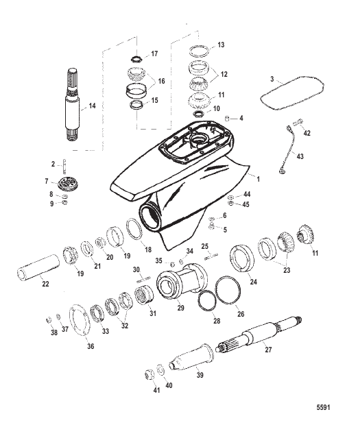 Gear Housing Wet-Sump SSM VII-Drive/Propshaft (Pre-1998)
