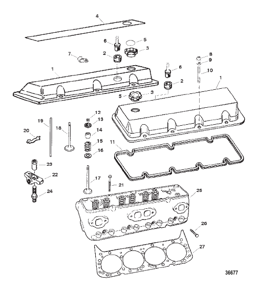 CYLINDER HEAD/ROCKER COVER (SERIAL # 0K000001 THRU 0L001772)
