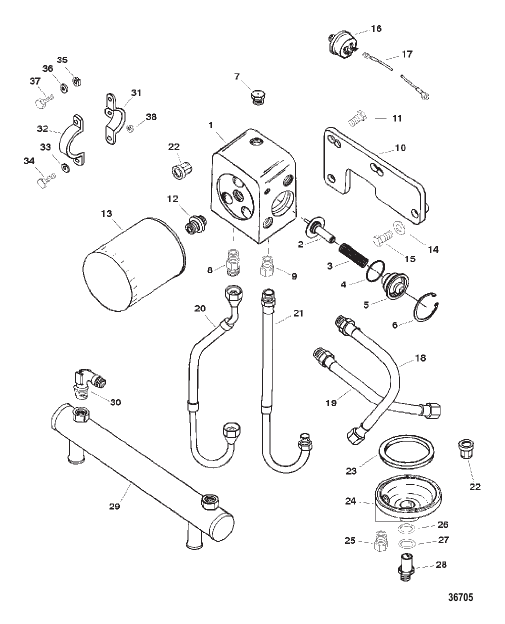 OIL COOLER OIL FILTER AND ADAPTOR