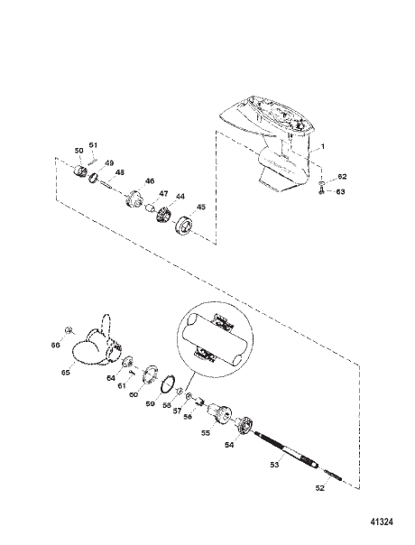 GEAR HOUSING ASSEMBLY (PROPELLER SHAFT)
