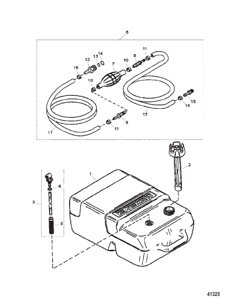 FUEL TANK & LINE ASSEMBLY (6.6 GALLON)