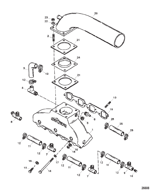 Exhaust Manifold/Elbow (Serial # 0F745260 Thru 0F877734)