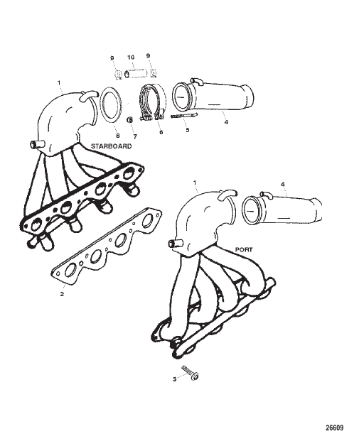 Exhaust Header/Tailpipe (Serial # 0K000012 Thru 0L415623)