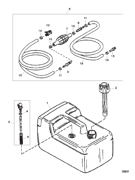 FUEL TANK AND LINE ASSEMBLY (3.2 GALLON)
