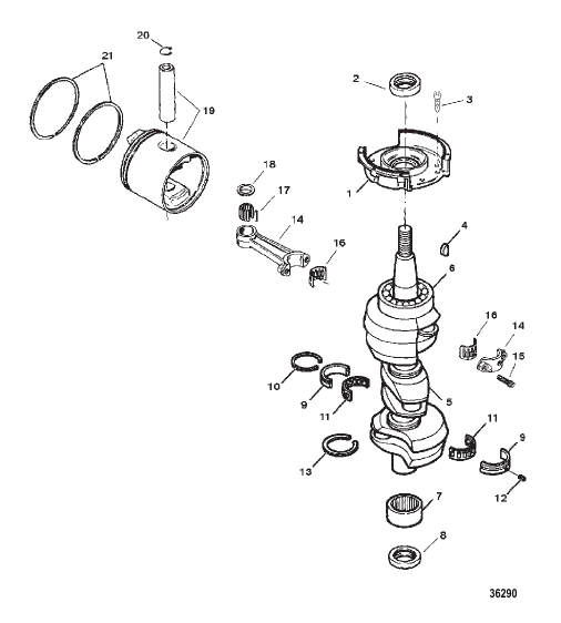 CRANKSHAFT AND PISTON