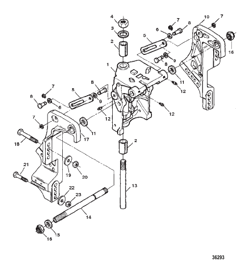 SWIVEL BRACKET/STERN BRACKETS (POWER TRIM MODELS)