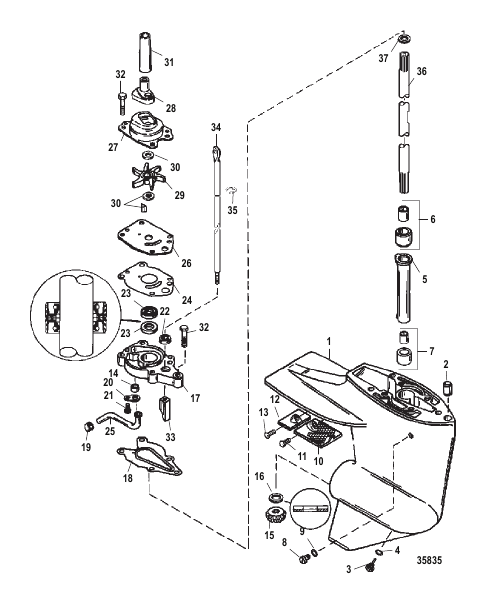GEAR HOUSING ASSEMBLY (DRIVESHAFT)