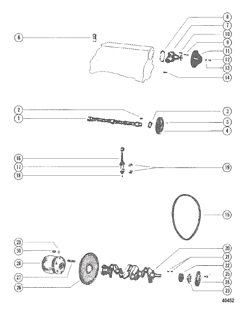 CAMSHAFT, CRANKSHAFT & WATER PUMP