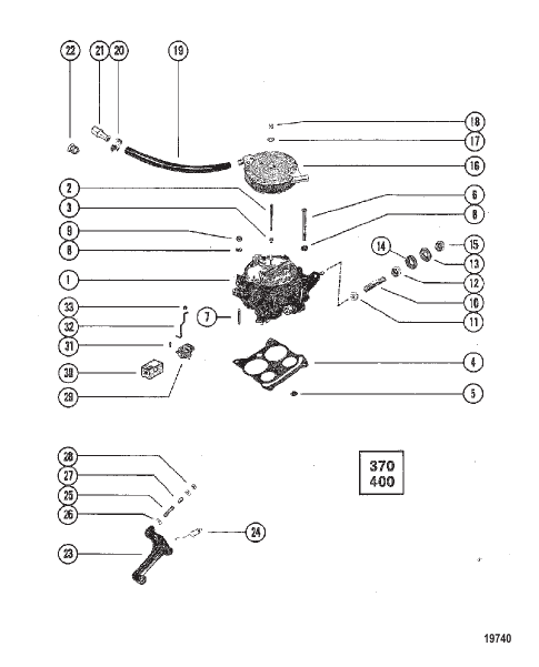 Carburetor and Automatic Choke (370/400)