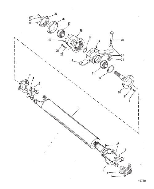 Driveshaft and Tailstock (Left Hand Staggered Installation)