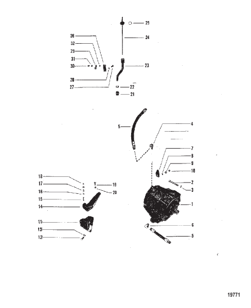 Transm. and Related Parts (Left Hand Staggered-Old Style)