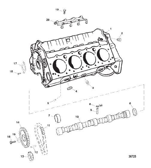 CYLINDER BLOCK AND CAMSHAFT