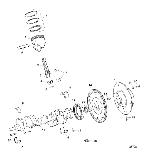 CRANKSHAFT / PISTONS / CONNECTING RODS