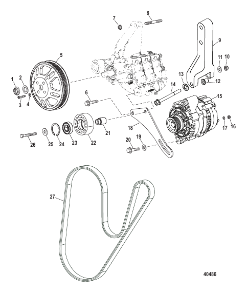 Alternator And Sea Water Pump Mounting