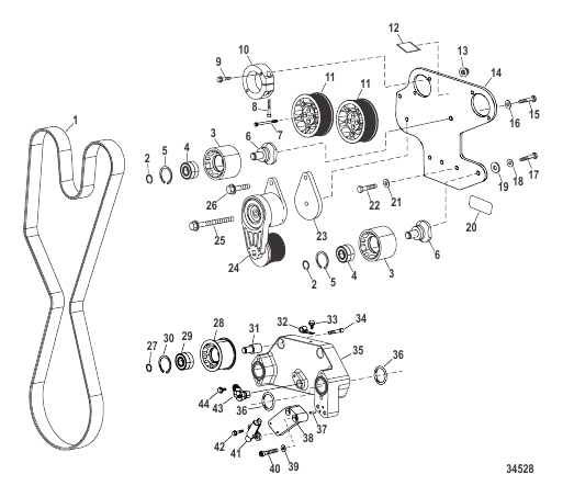 Engine Components (Drive Belt) (0M961118 And Up)