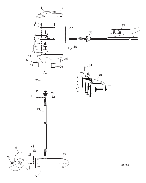 Complete Trolling Motor (Bulldog 54) (12 Volt)