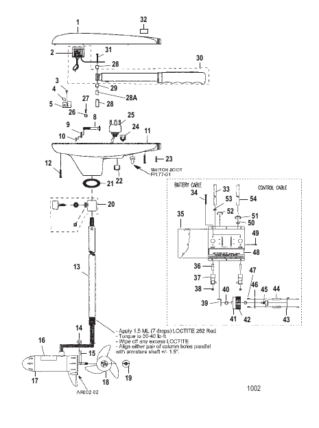 Complete Trolling Motor (Model 6107V) (36 Volt)