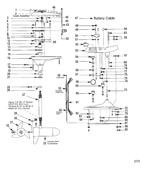Complete Trolling Motor (Model 736) (12 Volt)