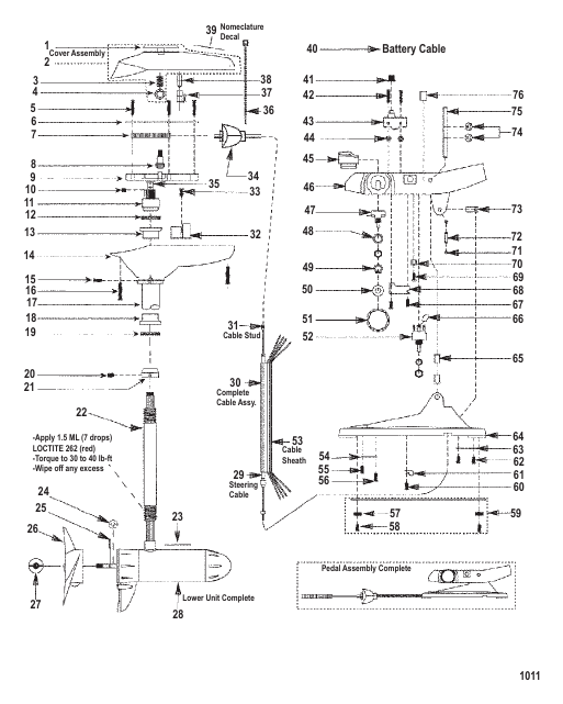 Complete Trolling Motor (Model EF54V) (12 Volt)