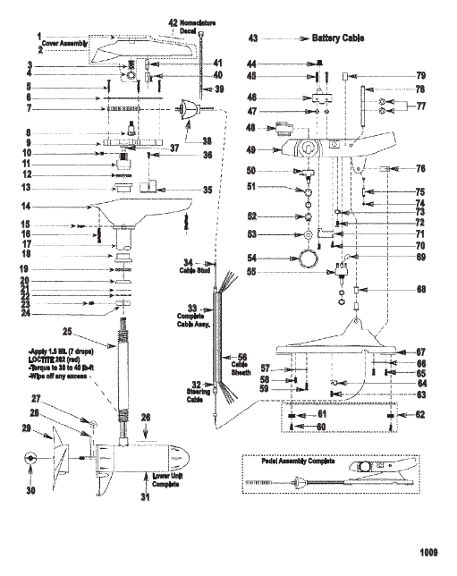 Complete Trolling Motor (Model EF60V) (24 Volt)
