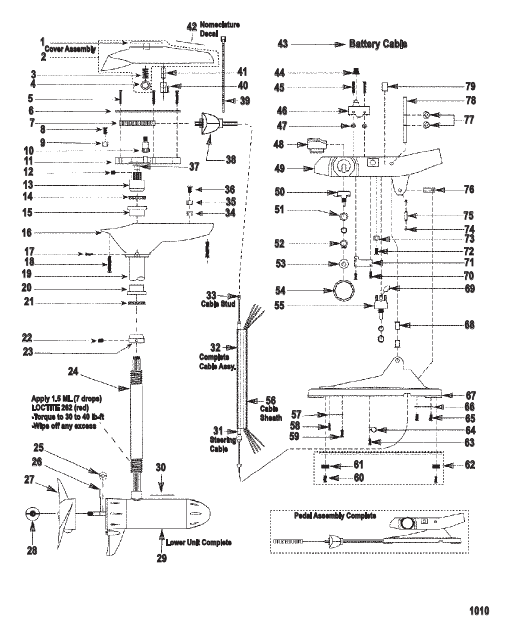 Complete Trolling Motor (Model EF67) (24 Volt)