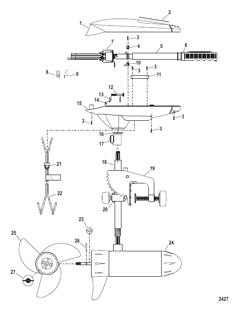 Complete Trolling Motor (Model ET39) (12 Volt)