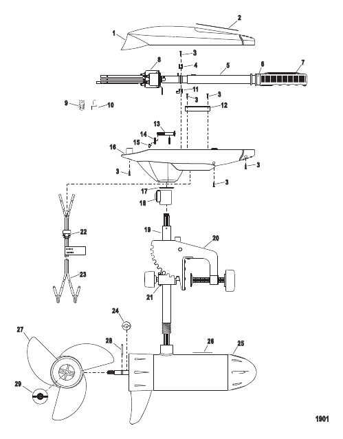 Complete Trolling Motor (Model ET44) (12 Volt)