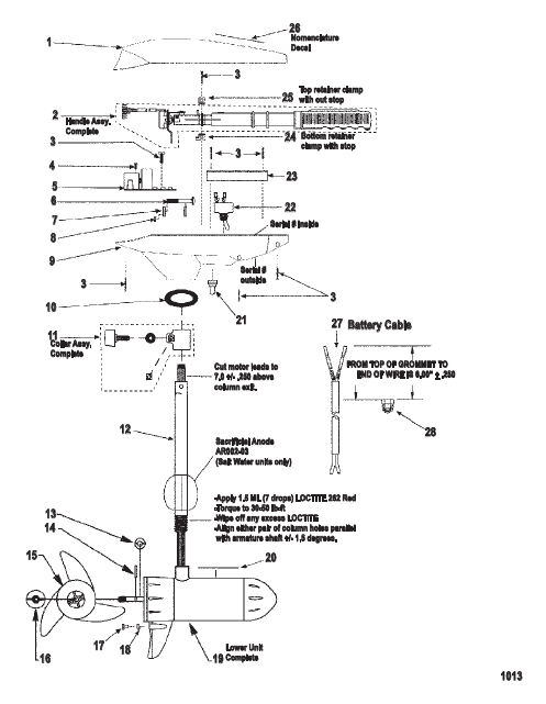 Complete Trolling Motor (Model ET45V) (12 Volt)