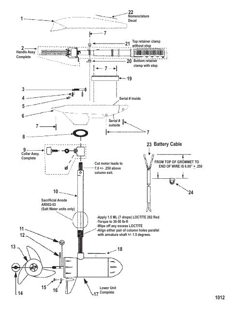 Complete Trolling Motor (Model ET49) (12 Volt)