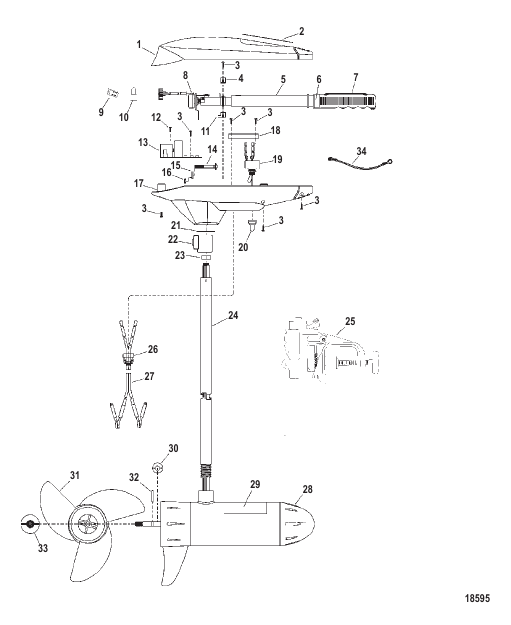 Complete Trolling Motor (Model ET50VHD) (24 Volt)