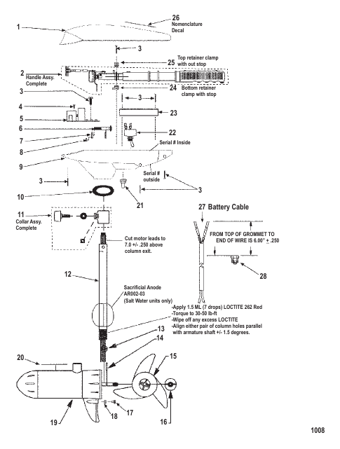 Complete Trolling Motor (Model ET52V) (24 Volt)