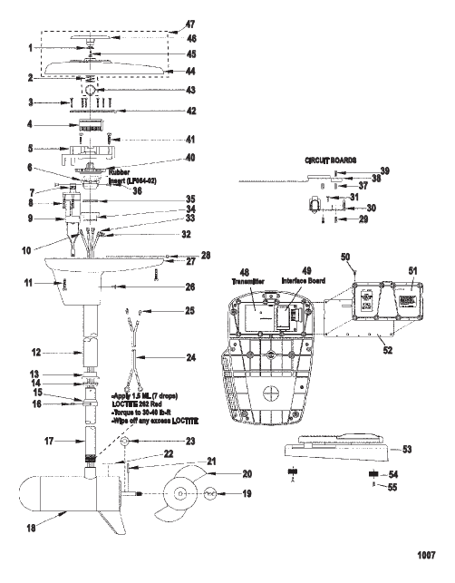 Complete Trolling Motor (Model L43RF / AG43RF) (12 Volt)