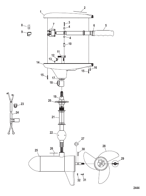 Complete Trolling Motor (Model GWB67W) (24 Volt)
