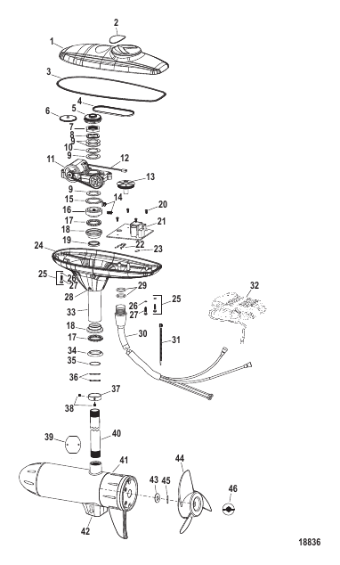 Complete Trolling Motor (Model GW82EX) (24 Volt)
