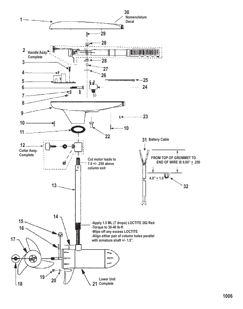 Complete Trolling Motor (Model GWB107V / GWT107V) (36 Volt)