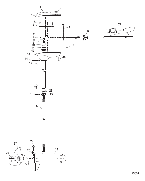 Complete Trolling Motor (Model BD36FB) (12 Volt)
