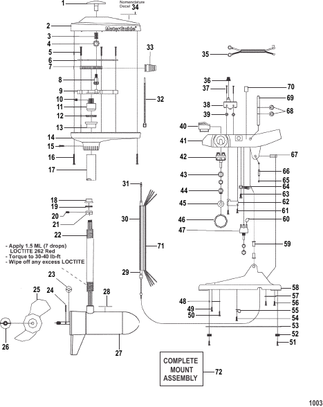 Complete Trolling Motor (Model HVF5000 / HVF5200) (12 Volt)