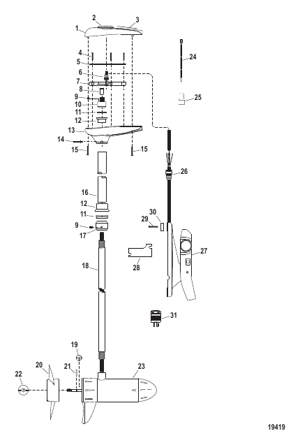 Complete Trolling Motor (Model MP5200) (12 Volt)