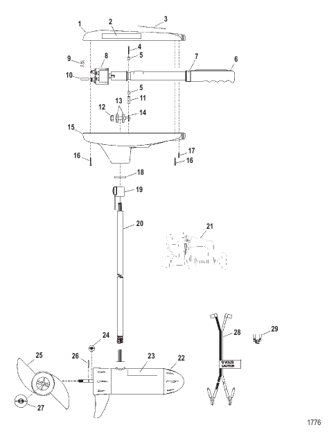 Complete Trolling Motor (Model TT2500) (12 Volt)