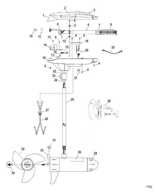 Complete Trolling Motor (Model TT5000) (24 Volt)